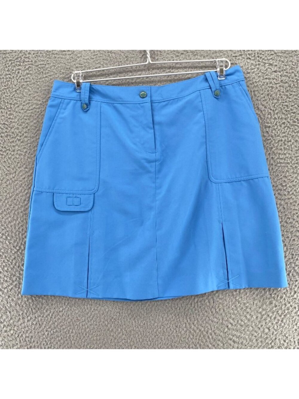 IZOD Skirt Womens 10 Golf Classix Blue Skort Shorts Pleated Utility Pockets NWT